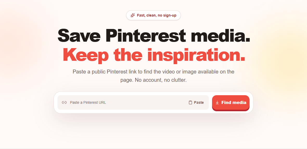 The real SavePinter link field and Find media button